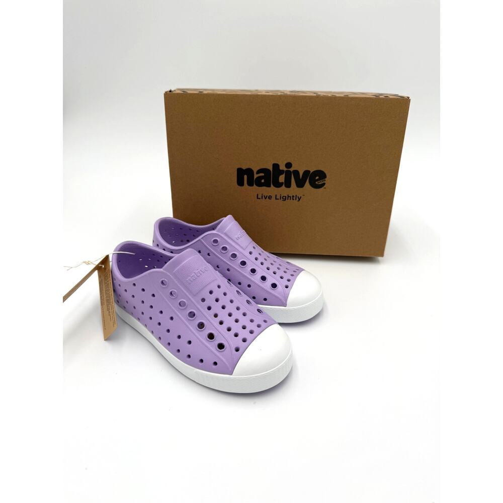 NEW! Native Jefferson Child Shoes - Healing Purple/Shell White - c10 toddler 10